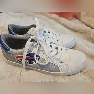 Women's White and Silver Sneakers